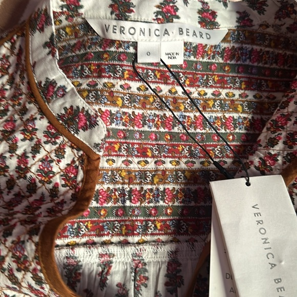 Veronica Beard Alivia Floral Print Cotton Poplin Blouse - Picture 11 of 11